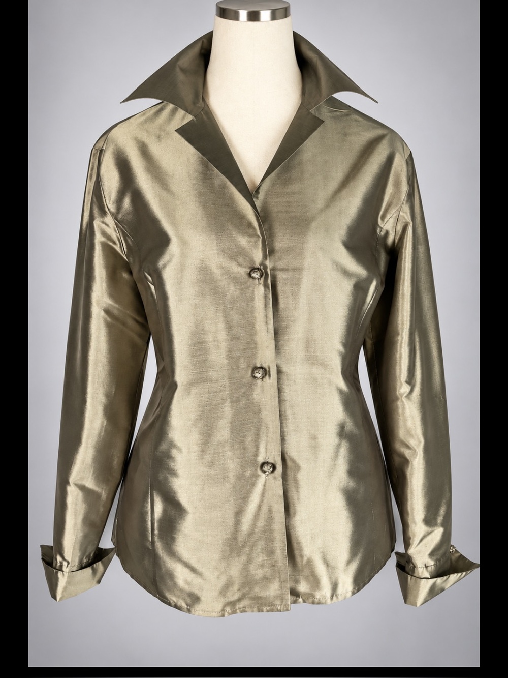 Vintage Linda Allard Ellen Tracy NWOT 100% Silk Blouse Gold Size 8